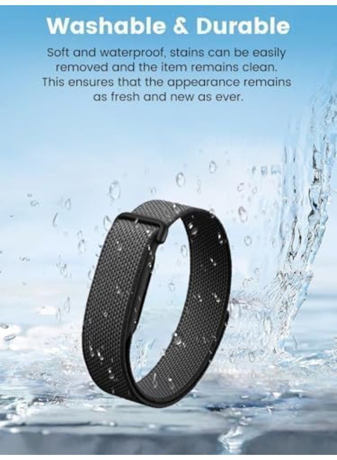 Nylon Sports Wristband Compatible with Google Fitbit Air & Screenless Trackers, Breathable Fitness Tracker Band with Stainless Steel Buckle - Image 5