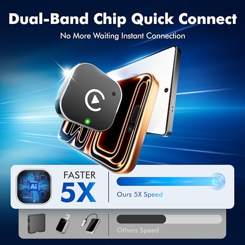 WATSABRO 2026 Upgraded 2-in-1 Wireless CarPlay Adapter for iPhone & Android Auto, Plug and Play, Convert Wired to Wireless, Fast Auto-Connect & No Latency, USB-A/USB-C for 98% Factory Wired Cars - Image 3