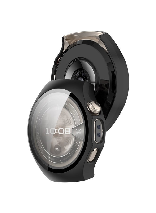HL-Tech Huawei Watch 5 46mm Case Hard PC Case with Tempered Glass Screen Protectors Full Protective Cover(46mm, Black) - Image 3