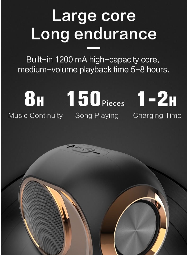X6 Portable Wireless Speaker - Deep Bass, TWS Stereo, Built-In Mic for Calls - FM Radio, TF Card, USB Playback - Ideal for Travel and Outdoor Use