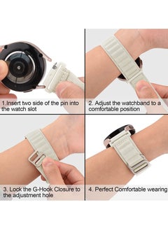 Generic 20mm Stretch Nylon Metal Alpine Loop Woven Strap For Honor Magic Watch 42 Mm - With Titanium G Hook  White  - Image 3