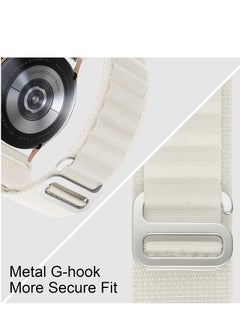 Generic 20mm Stretch Nylon Metal Alpine Loop Woven Strap For Honor Magic Watch 42 Mm - With Titanium G Hook  White  - Image 4
