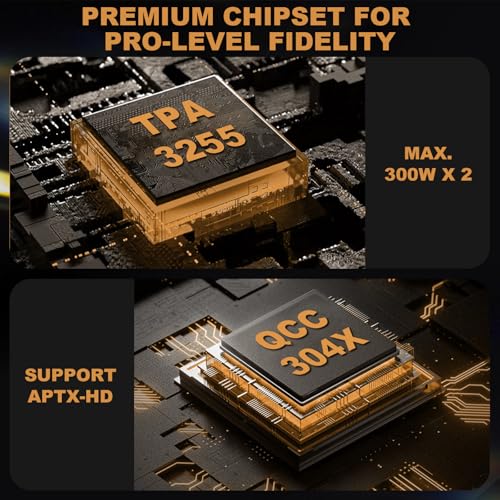 Ampapa 2 Channel Bluetooth Amp: HiFi 300W x2 Stereo Amplifier with BT 5.2 | HPF | Digital VU Meter | SUB Pre-Out | TRS Balanced Input | Tone Control & Remote for Home Theater Bookshelf Speakers (D1) - Image 5