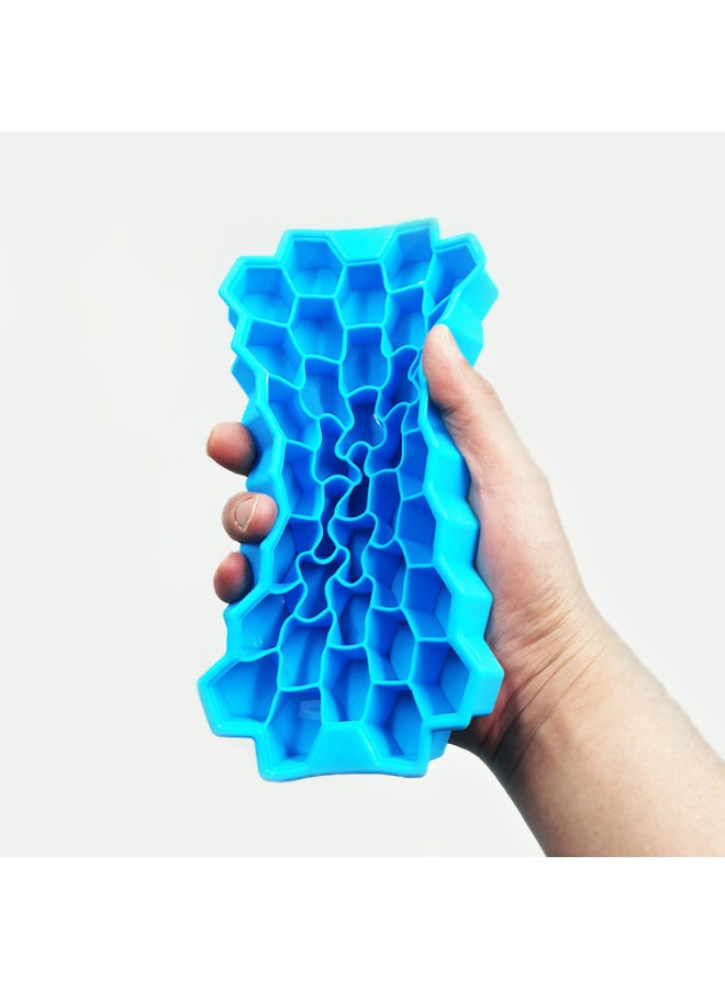 تانجبلب حزمة من 3 قوالب الثلج سيليكون قوالب مكعبات الثلج الممتازة صانع 37 تجويف علبة الثلج السيليكون لصواني مكعبات الثلج المجمدة مع غطاء (متعدد الألوان) - Image 4