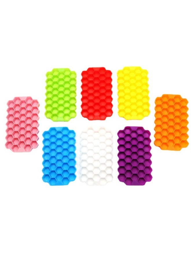TANGBLIB Pack of 3 Silicone Ice Mold Premium Ice Cube Moulds Maker 37 Cavity Silicon Ice Tray for Freezer Ice Cube Trays with Lid (Multicolor) - Image 2