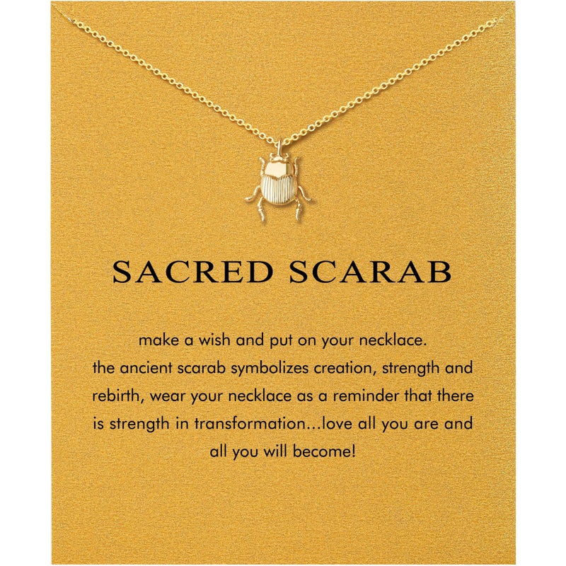 Baydurcan Gold Scarab Necklace Egyptian Jewelry for Women Gothic Jewelry Inspirational Gifts for Women (Scarab) - Image 1