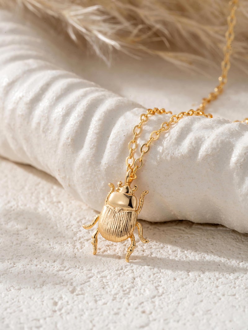 Baydurcan Gold Scarab Necklace Egyptian Jewelry for Women Gothic Jewelry Inspirational Gifts for Women (Scarab) - Image 3