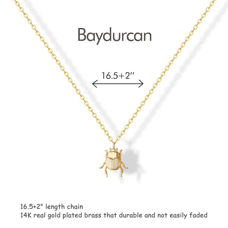 Baydurcan Gold Scarab Necklace Egyptian Jewelry for Women Gothic Jewelry Inspirational Gifts for Women (Scarab) - Image 2