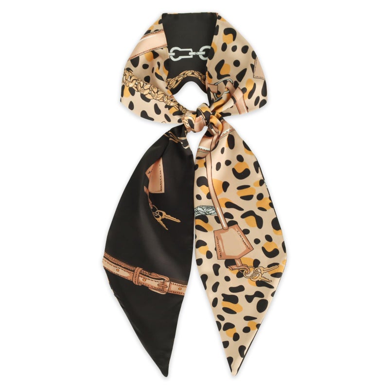 Aurolran 59" Mulberry Silk Like Head Scarf Women's Fashion Square Neck Satin Scarfs for Bag Hair Scarves Gift 59" * 5.9â€ - Image 2