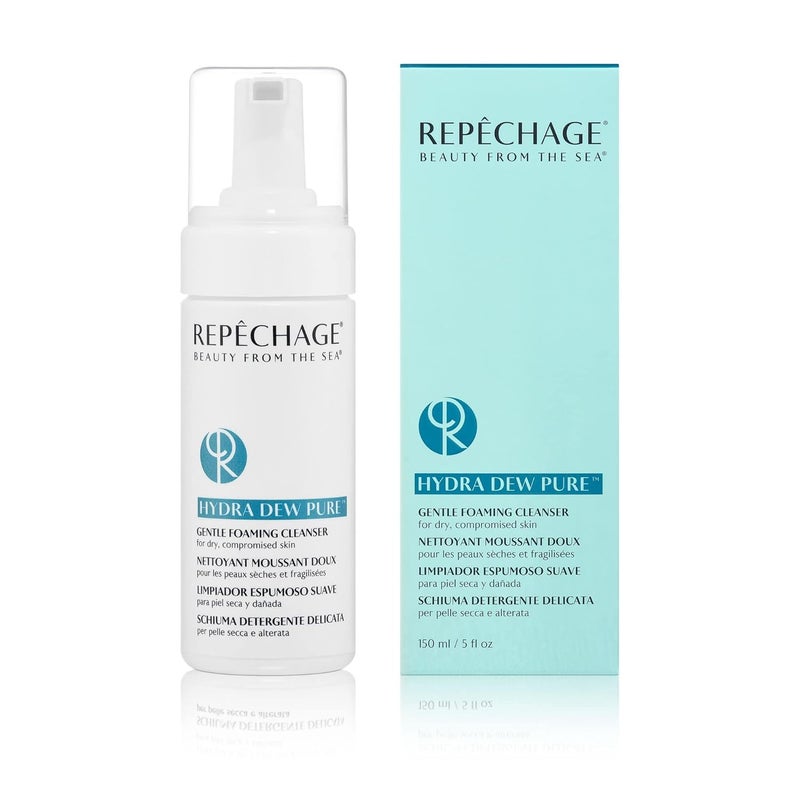 Repechage Cleanser for Normal to Dry Sensitive Skin Hydra Dew Pure Gentle Foaming Cleansing Paraben Fragrance Free Dermatologist Tested Remove Makeup Dirt Daily Use for Men women 150ml