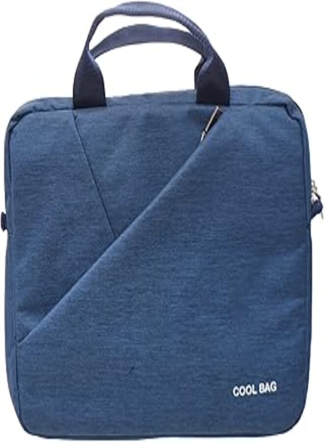 Cool Bag Fabric Elegant Carrying Case Containing Main And Front Zipper Pocket With Simple Design Equipped Shoulder Strap Compatible With Various Laptops 13.3 Inch - Navy