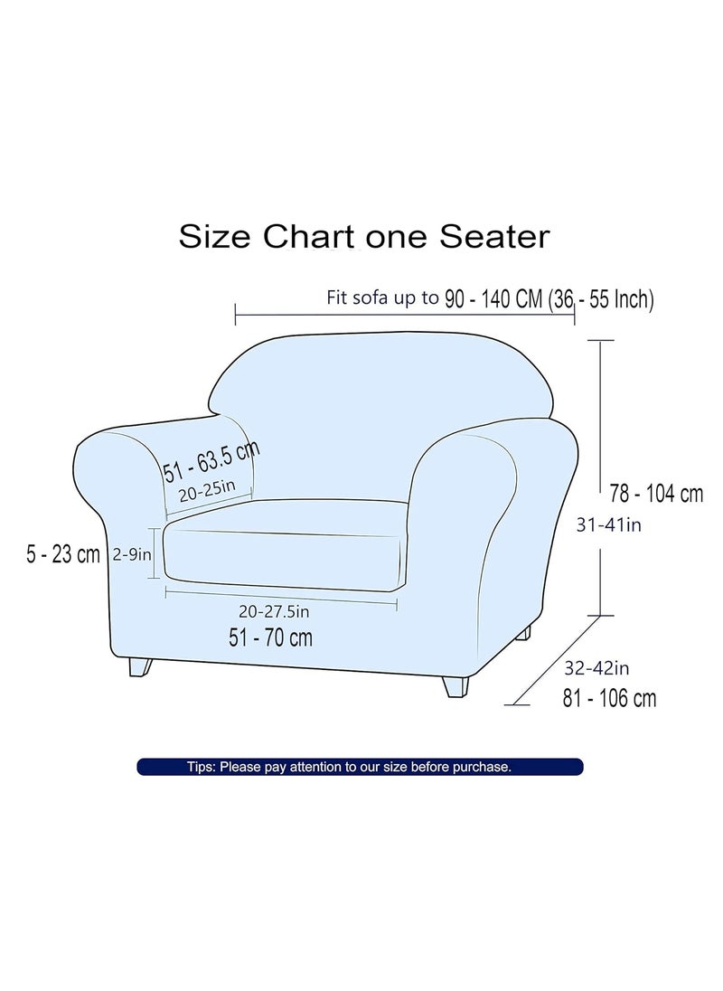 Styleys - Styleys Stretchable 1 Seater Sofa Cover Universal Fit Elastic Sofa Slipcover for Living Room Single Seater Protective Couch Case (1 Seater, 90-140 cms, Green White Black Leaf, SLMH-1) - Image 1