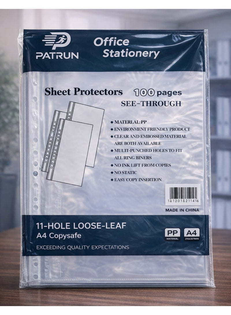 A4 Sheet Protectors 40 Micron 100 Pages Patrun - Image 3