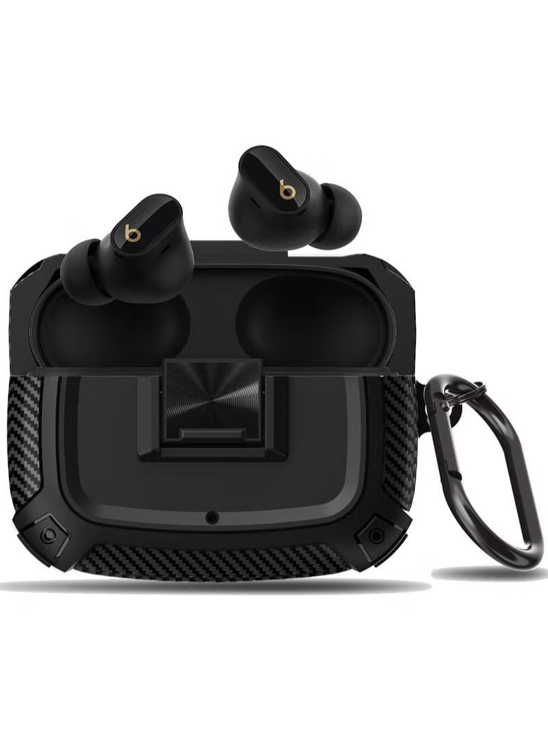 Earphone Protactive Case Compatible with Beats Studio Buds Plus (2023) Upgrade Secure Lock for Beats Studio Buds+ (2023) Compatible with Beats Studio Buds (2021) Cover with Hook (Black) - Image 1