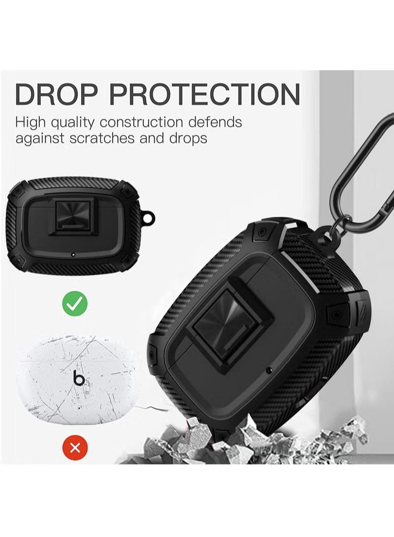 Earphone Protactive Case Compatible with Beats Studio Buds Plus (2023) Upgrade Secure Lock for Beats Studio Buds+ (2023) Compatible with Beats Studio Buds (2021) Cover with Hook (Black) - Image 5