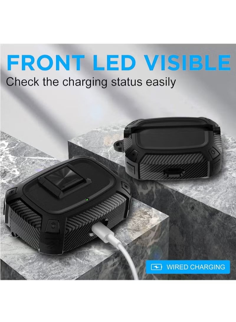 Earphone Protactive Case Compatible with Beats Studio Buds Plus (2023) Upgrade Secure Lock for Beats Studio Buds+ (2023) Compatible with Beats Studio Buds (2021) Cover with Hook (Black) - Image 4