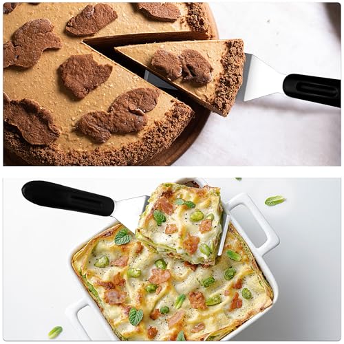 RCMo Small Spatula Professional Mini Serving Spatula, 4 Pieces Stainless Steel Metal Spatulas Set, Cutter and Serve Turner for Kitchen, Flipping or Cooking for Brownie, Cookie, Lasagna, Pancakes or Cake - Image 4