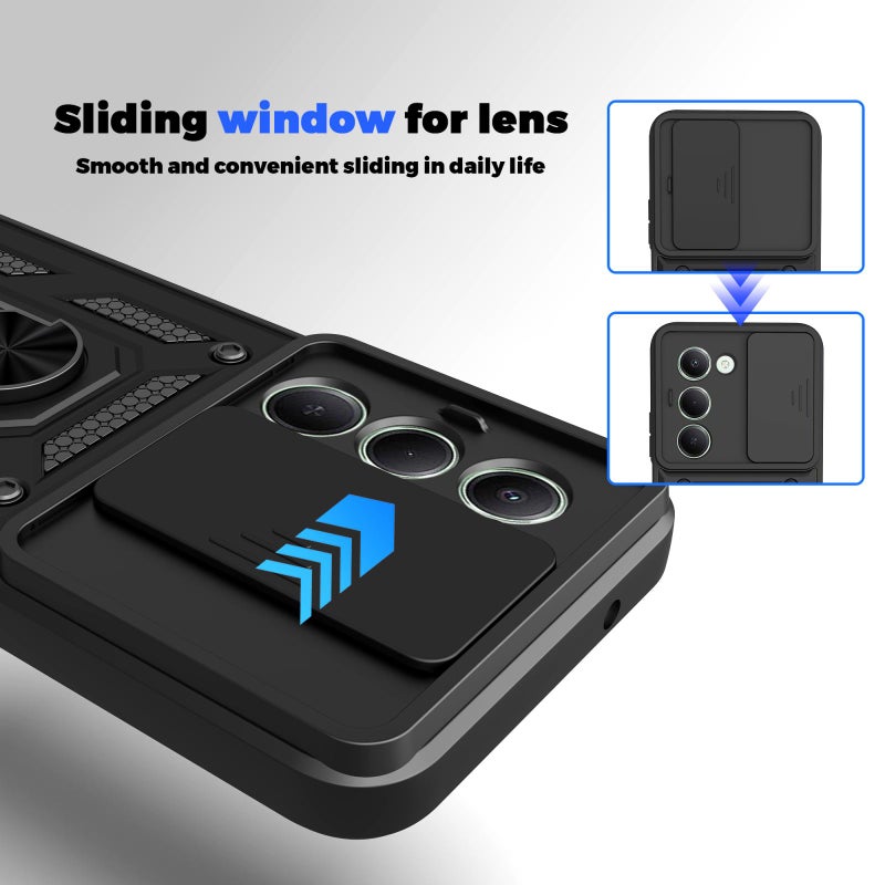 إيروريكس جراب هاتف Redmi 15 5G Global/15 4G SEA 169 مم بتصميم كاميرا منزلقة مصنوع من مادة TPU+PC (فضي) - Image 3