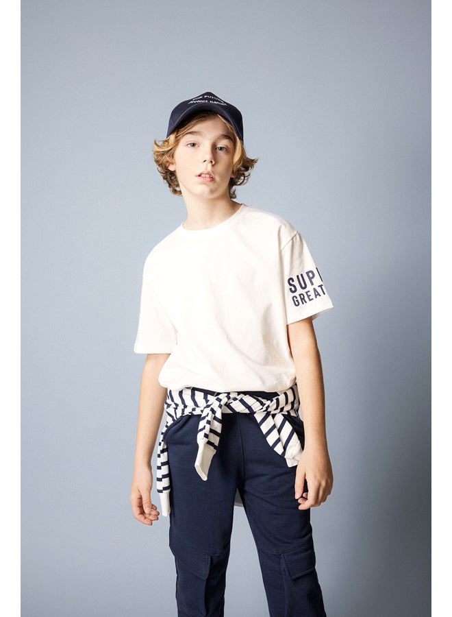 DeFacto Boy Regular Fit Crew Neck Knitted Short Sleeve T-Shirt - Image 4