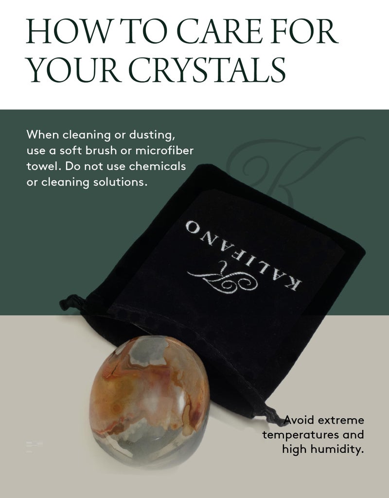 KALIFANO Palm Stone with Healing & Calming Effects - AAA+ Grade High Energy Worry Stone with Information Card - Reiki Crystal Used for Courage (Family Owned and Operated) (Desert Jasper) - Image 5