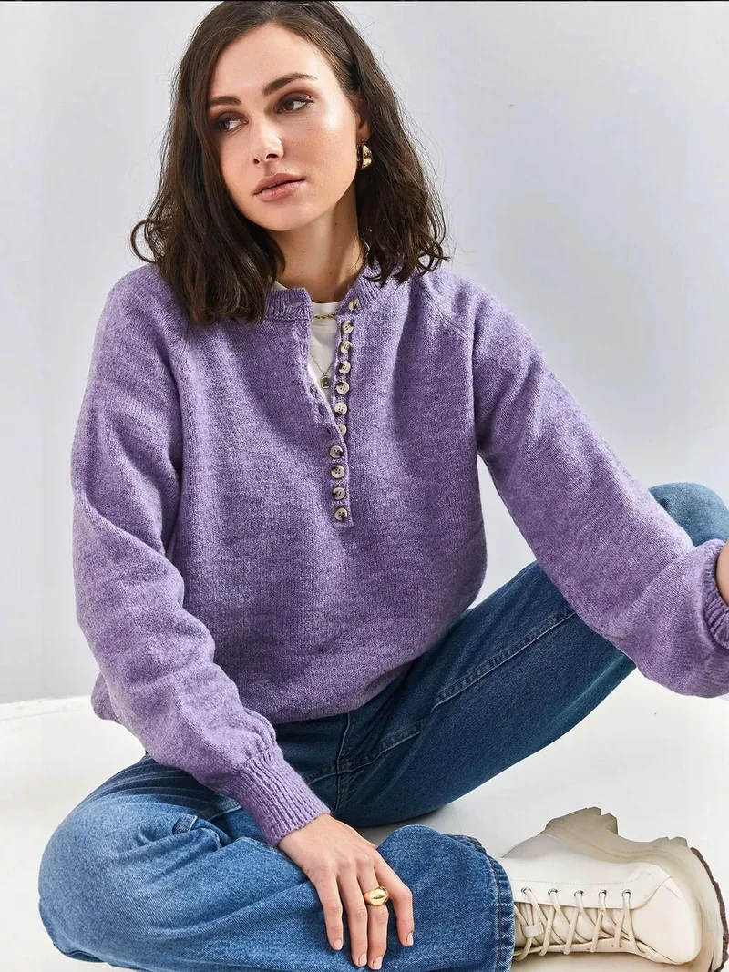 Bianco Lucci LUCCI Striped Knitwear Sweater