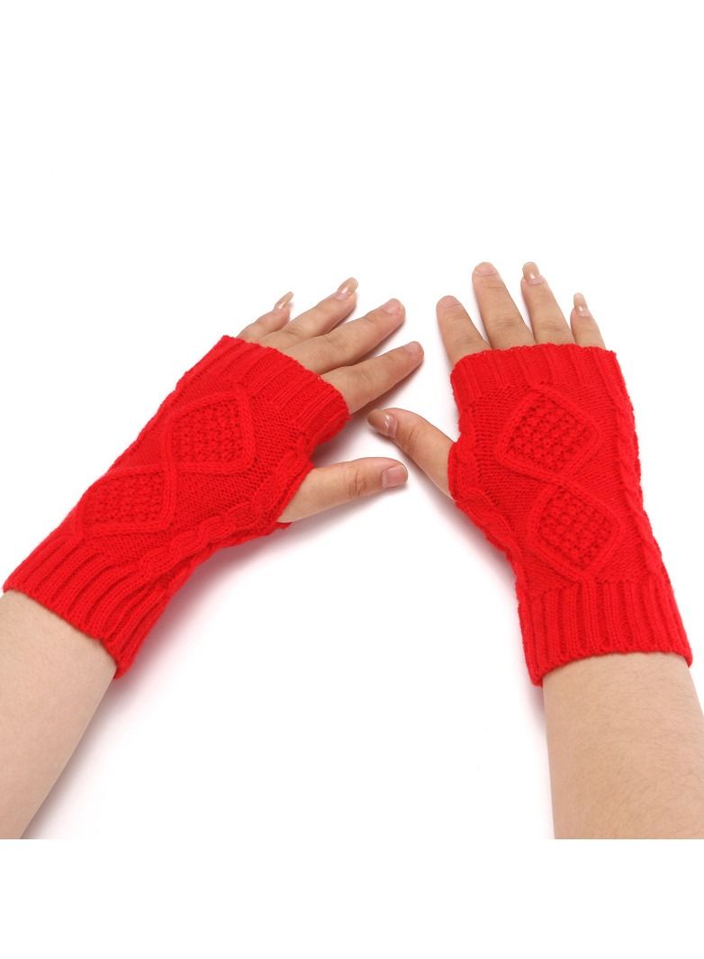 Loquat Fingerless Cotton Polyester Gloves Sleeves 