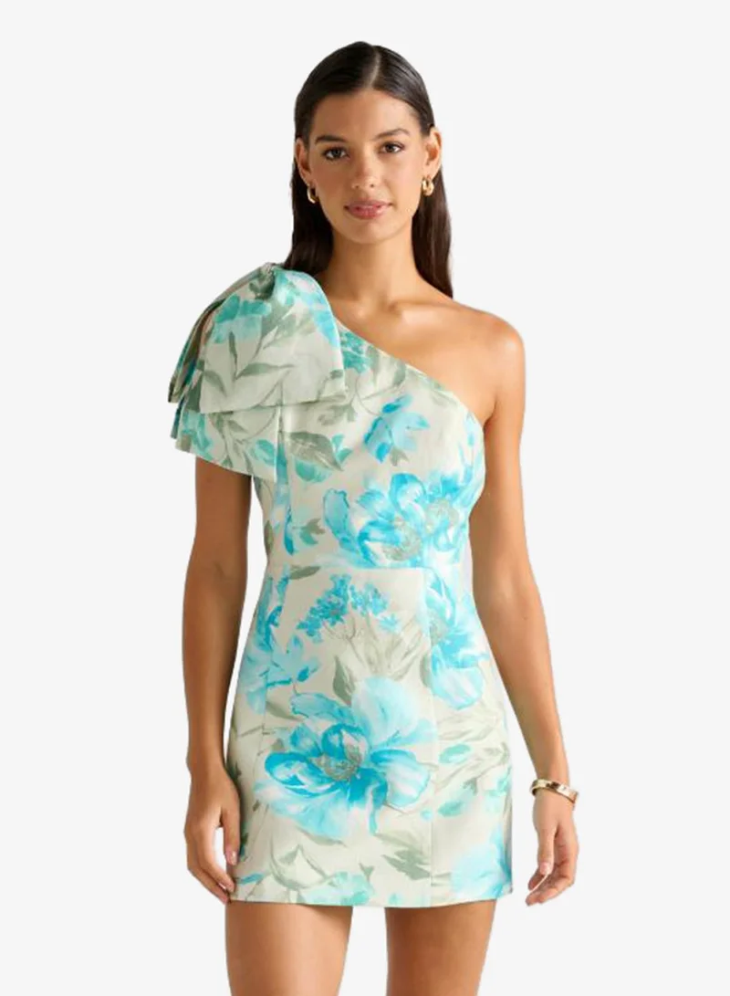 Darcy One Shoulder Bow Detailed Mini Dress