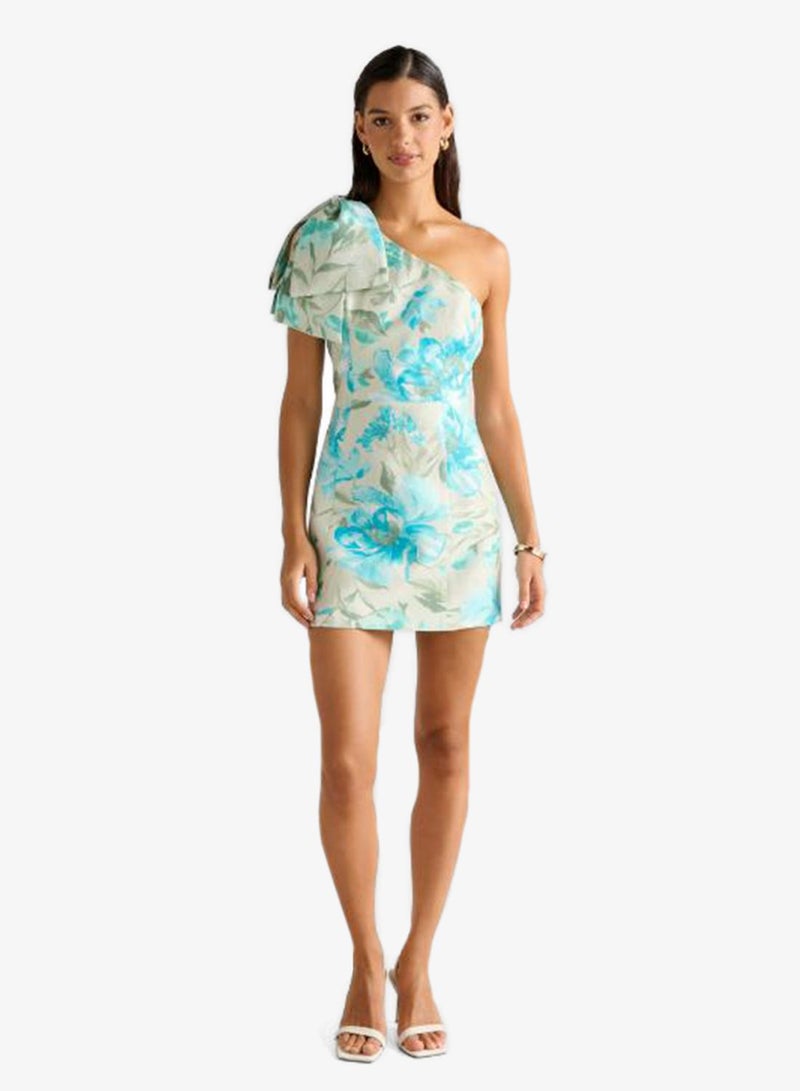 فورايفر نيو فستان قصير بكتف واحد مزين بفيونكة من دارسي - Image 5