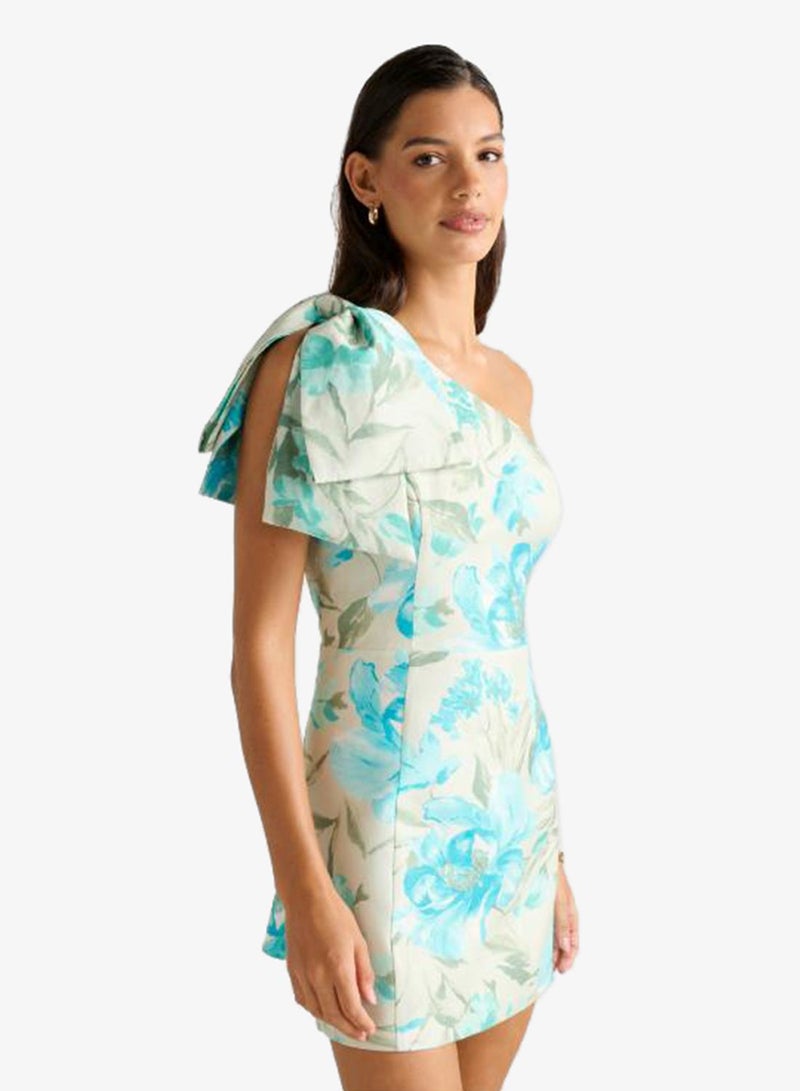 فورايفر نيو فستان قصير بكتف واحد مزين بفيونكة من دارسي - Image 3