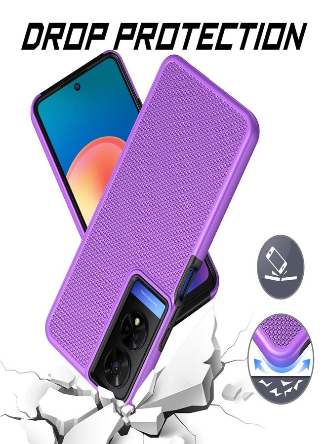 Ailiber for TCL 50 XE 5G Case, with Screen Protector, Dual Layer Shockproof Protective, Silicone Bumper Non Slip Back, Heavy Duty Rugged Cell Phone Cover for TCL 50XE Nxtpaper-Purple - Image 3