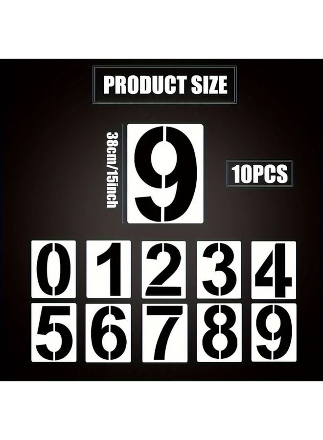 1 Set Large 15 Inch Reusable Number Stencils For Spray Painting - Image 3