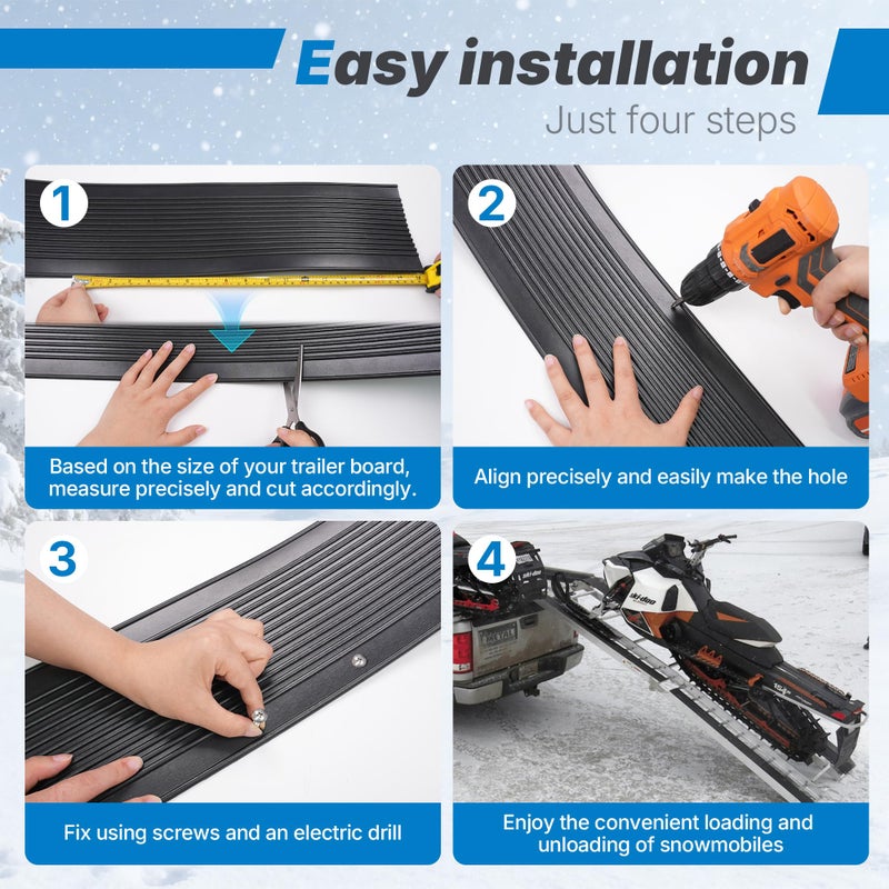 FULEIYA 20' L x 6" W HDPE Snowmobile Trailer Ski Guides for Snowmobile Trailer Accessories with 50PCS Screws, Waterproof Snowmobile Ramp Trail Guide Protector Roll, Easy to Cut to Any Length - Image 4