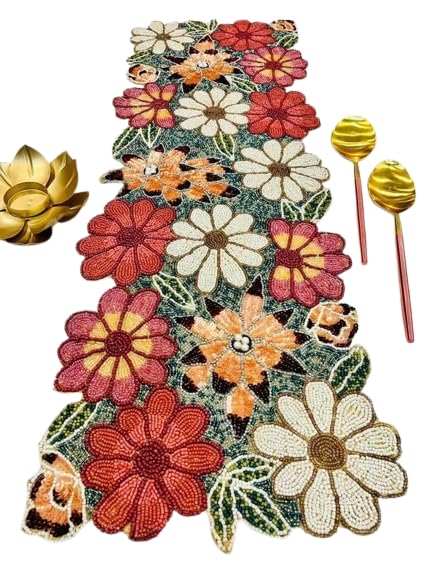 AIVIK Premium Handcraf Beautiful Beaded Table Runner Craftsmanship 13 36 Inch BR011 - Image 2