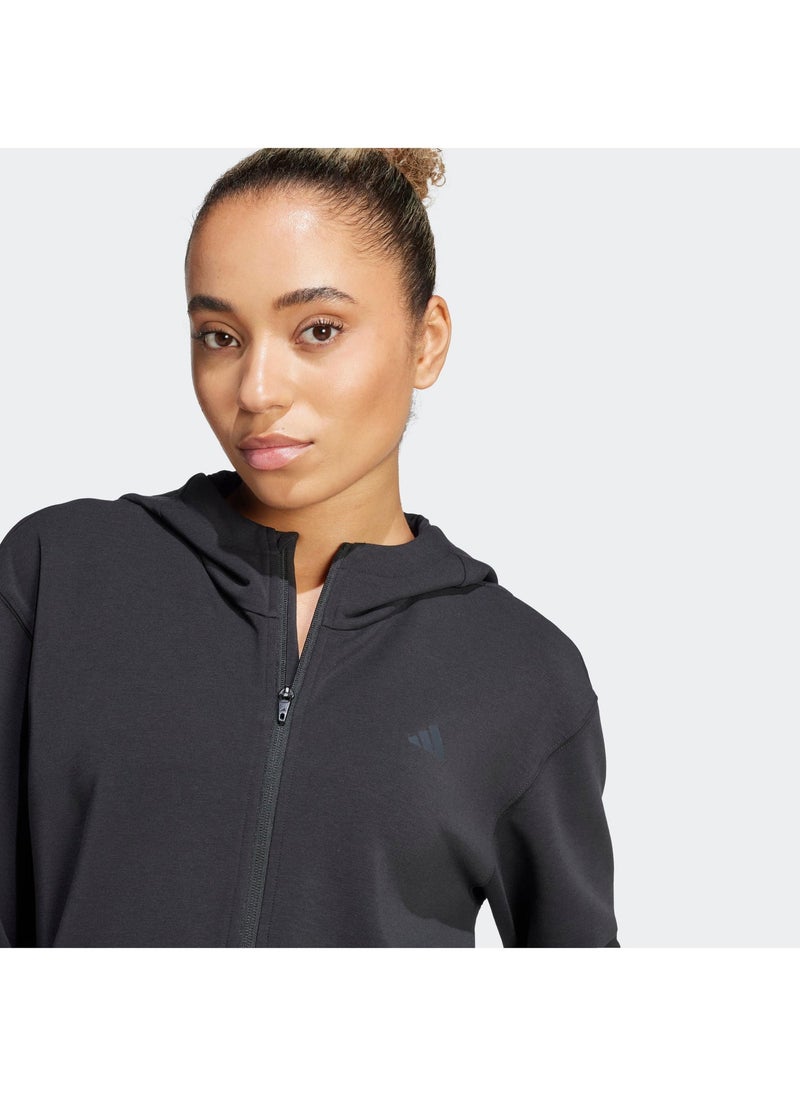 Adidas D4T Workout Full Zip Hooded Sweatshirt - Image 3
