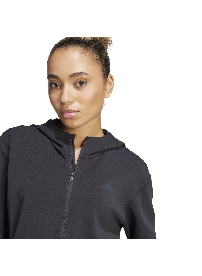 Adidas D4T Workout Full Zip Hooded Sweatshirt - Image 1