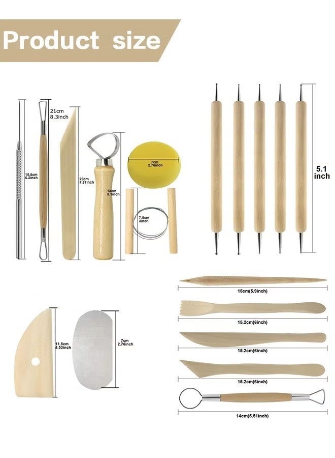 OMEVE Pottery Sculpting Tools 32PCS Ceramic Clay Carving Tools Set for Beginners Expert Art Crafts Kid's After School Pottery Classes Club Children Students - Image 2