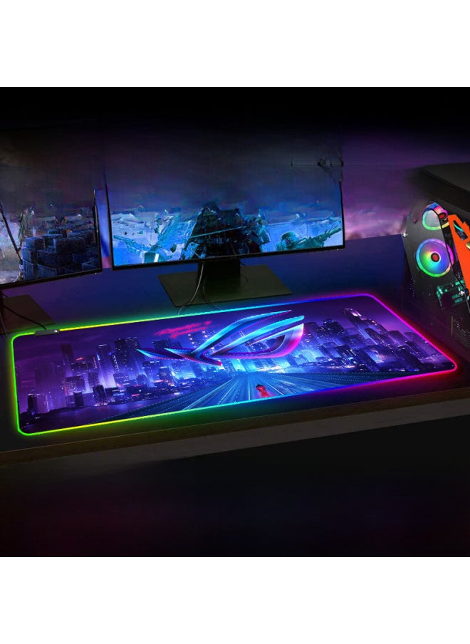 Generic - Rgb Glowing Extra Large Mouse Pad For Gaming Esports Chroma Computer Led Light Mouse Pad Digital Computer Accessories-Color:30*25*0.4cm-Pattern:ROG-9 - Image 1