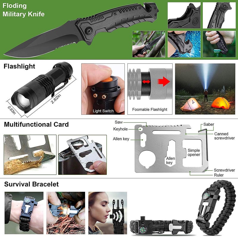 Verifygear 216 Pcs Survival First Aid kit, Professional Survival Gear Equipment Tools First Aid Supplies for SOS Emergency Hiking Hunting Disaster Camping Adventures (Green) - Image 3
