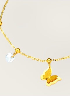 KAAF CREATIONS Kaaf creation 18K Gold Plated Stainless Steel Butterfly Anklet for Women and Girls, Cubic Zirconia Inserts, 21 + 6 cm Length, waterproof and hypoallergenic  - Image 3