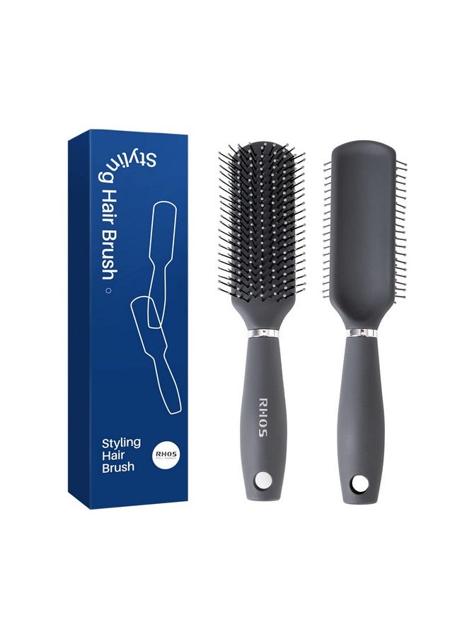 RHOS Hos Hair Brush For Mendetangler Hair Brush For Styling/Massgaenylon Bristles Hair Brush For Wet And Dry Hairmen Styling Brush For Bangs Thin Short Think Hair(1 Packgray) - Image 1