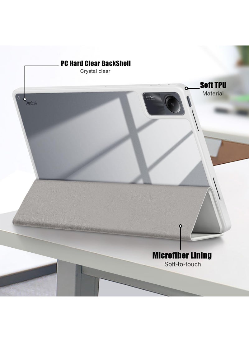 Rock Pow - Case for Xiaomi Redmi Pad SE 11.0 Inch Released 2023 Smart Slim Folio Stand Auto Sleep/Wake Cover with Pencil Slot Clear Transparent Back Shell - Image 1