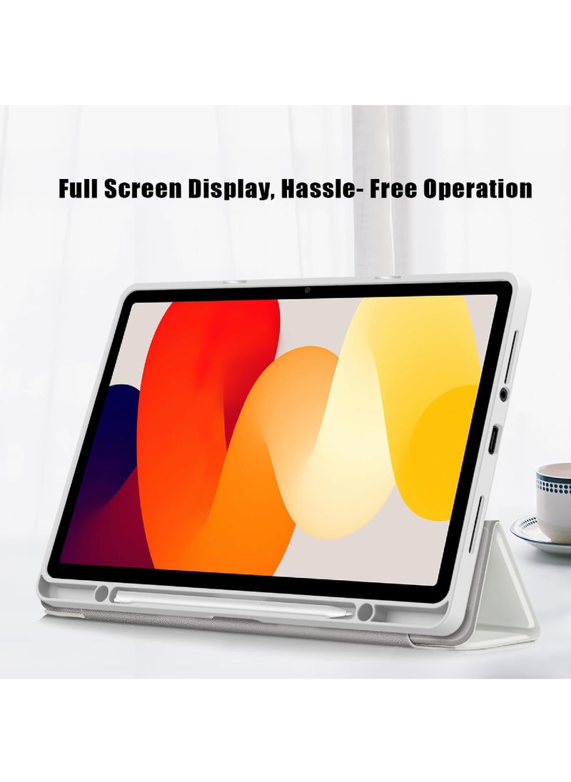 Rock Pow - Case for Xiaomi Redmi Pad SE 11.0 Inch Released 2023 Smart Slim Folio Stand Auto Sleep/Wake Cover with Pencil Slot Clear Transparent Back Shell - Image 1
