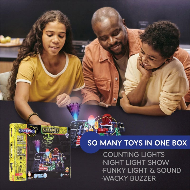 Elenco Snap Circuits LIGHT Electronics Exploration Kit | Over 175 Exciting STEM Projects | Full Color Project Manual | 55+ Snap Circuits Parts | STEM Educational Toys for Kids 8+,Multi - Image 5