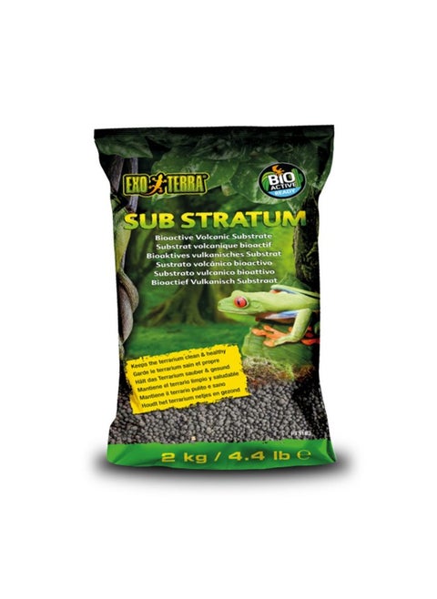 Exo Terra Sub Stratum، ركيزة بركانية نشطة بيولوجيًا لتراريوم الزواحف، تزيل الروائح وتوفر مستويات الرطوبة الصحيحة 4.4 رطل