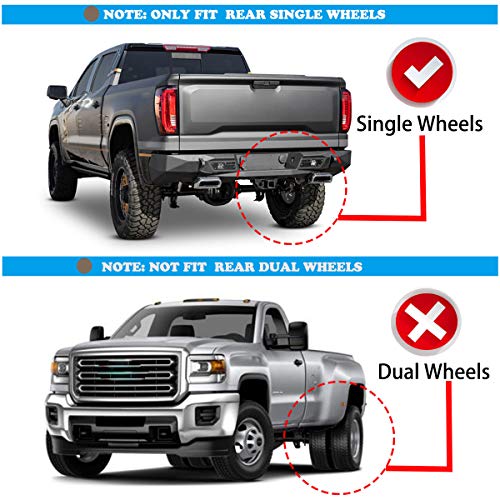 YHTAUTO Mud Flaps Splash Guards Fits GMC Sierra 1500 (Limited), Sierra 2500/3500 HD, with Single Rear Wheel Model, Mudguards Mudflaps Accessories for Trucks with Hardware Kit, Front & Rear 4Pcs Set - Image 2