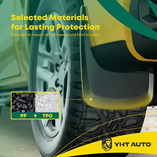 YHTAUTO Mud Flaps Splash Guards Fits GMC Sierra 1500 (Limited), Sierra 2500/3500 HD, with Single Rear Wheel Model, Mudguards Mudflaps Accessories for Trucks with Hardware Kit, Front & Rear 4Pcs Set - Image 4