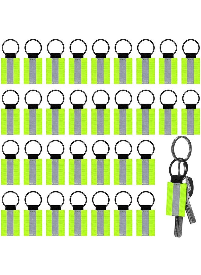 Mtlee 30 Pieces Double Sided Reflective Keychain Label High Visibility Backpack Zipper Pulls Nylon Reflectors Tags Reflective Gear Safety Backpack Tag For Kids Adults Jacket Schoolbag Purse Dog Collar - Image 1