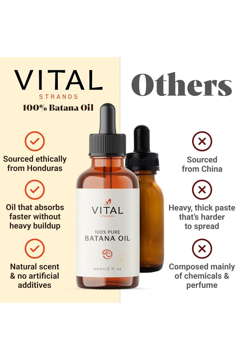VITAL 100% Organic Batana Oil for Hair Growth 60ml - Strengthens Hair, Reduces Breakage, Enhances Shine - Raw, Pure, Non-Greasy, Silicone-Free, Sulfate-Free, Paraben-Free - Suitable for All Hair Types - Image 4