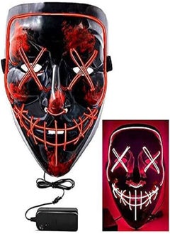 Generic LED Halloween Face Mask  Light up Mask Cosplay,Halloween Masks ( Red) 