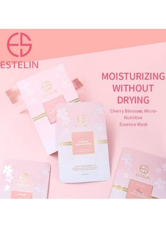ESTELIN Cherry Blossoms Micro-Nutritive Essence Mask 25g*5pcs  - Image 4